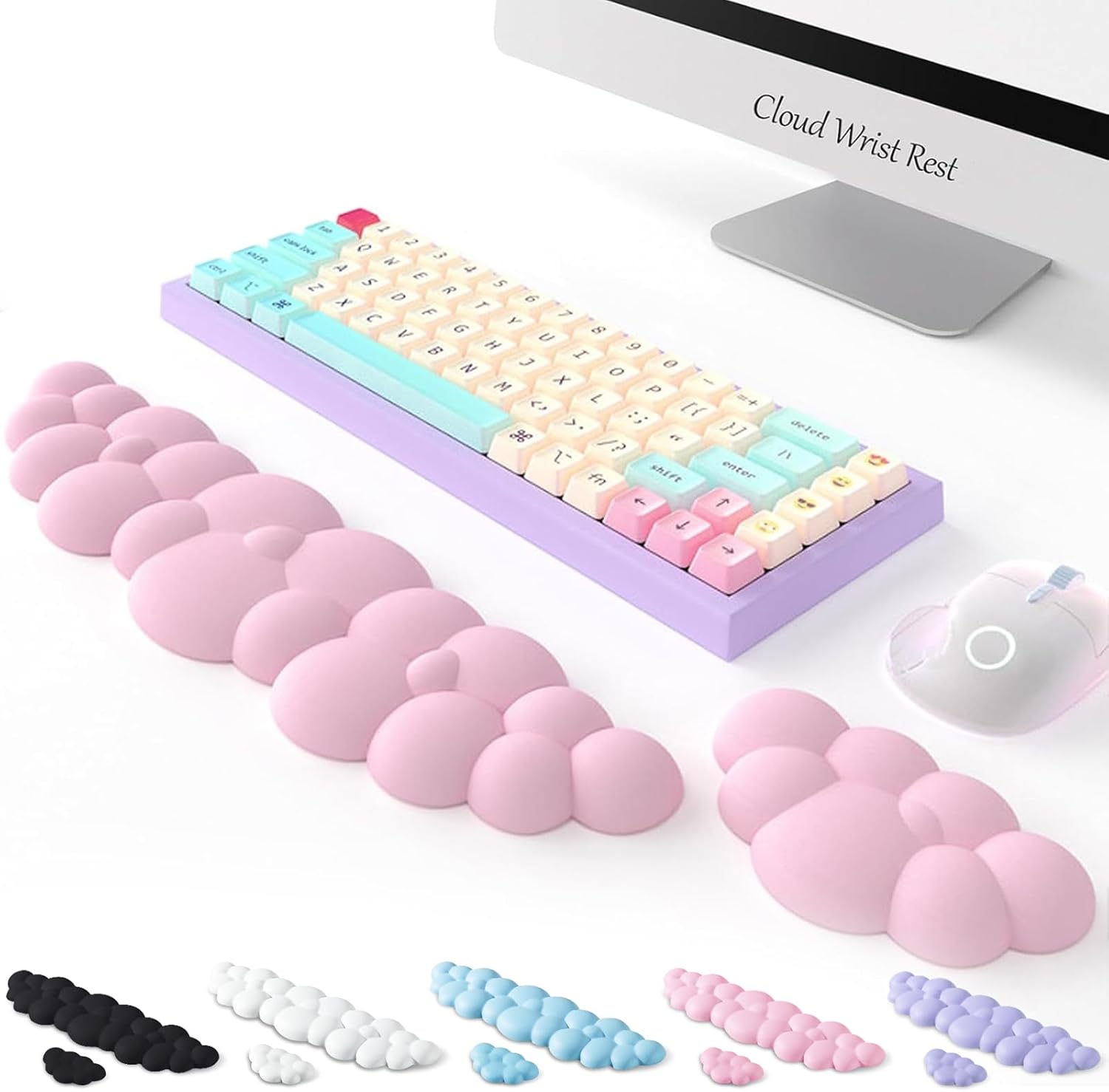 Tuozaiira Pink Memory Foam Wrist Rest Set