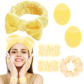 Spa Headband for Washing Face Sponge Headband and Wristband Set