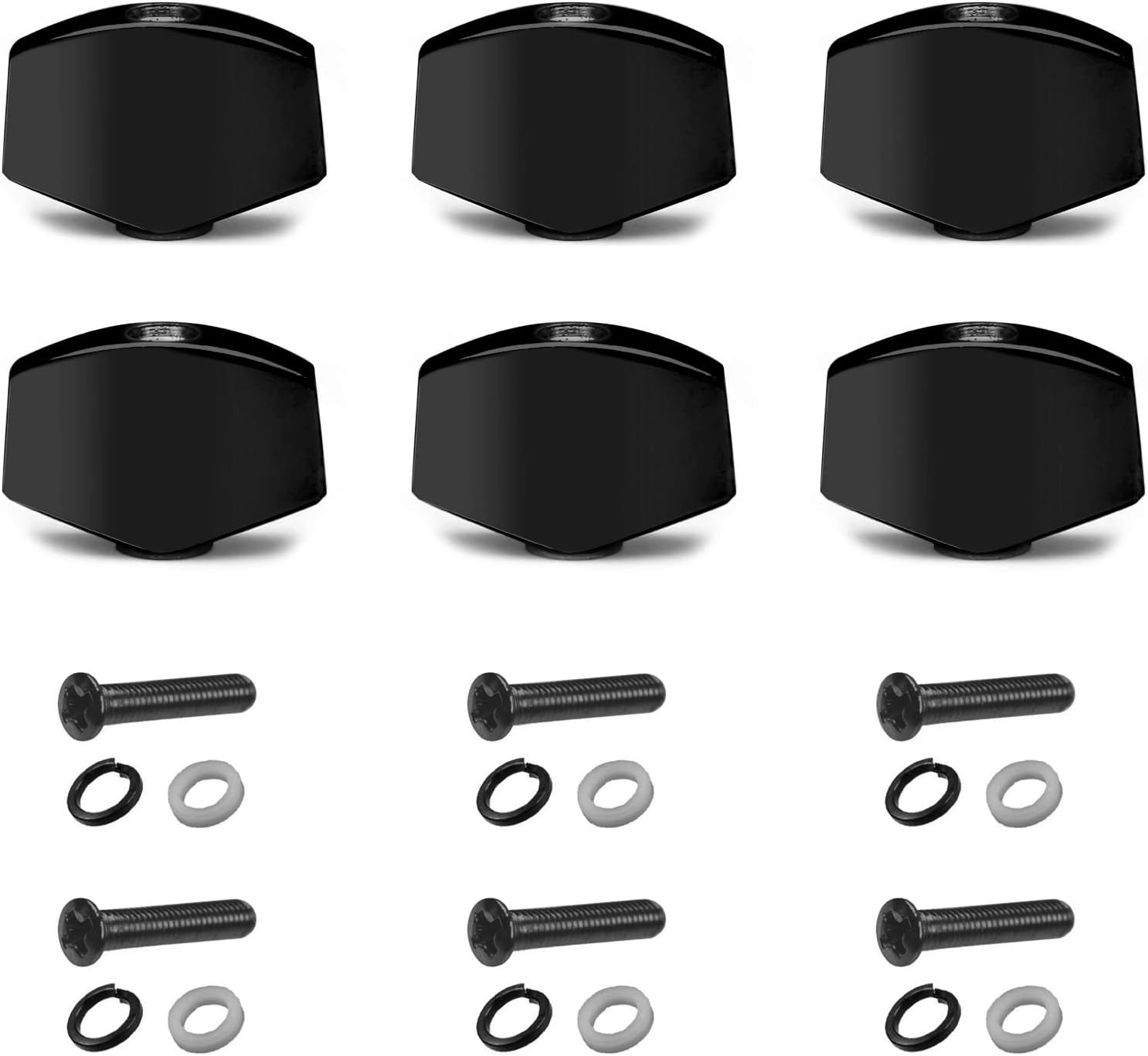 Upgrade Your Guitar: MAXCHEER Tuning Peg Buttons - Black