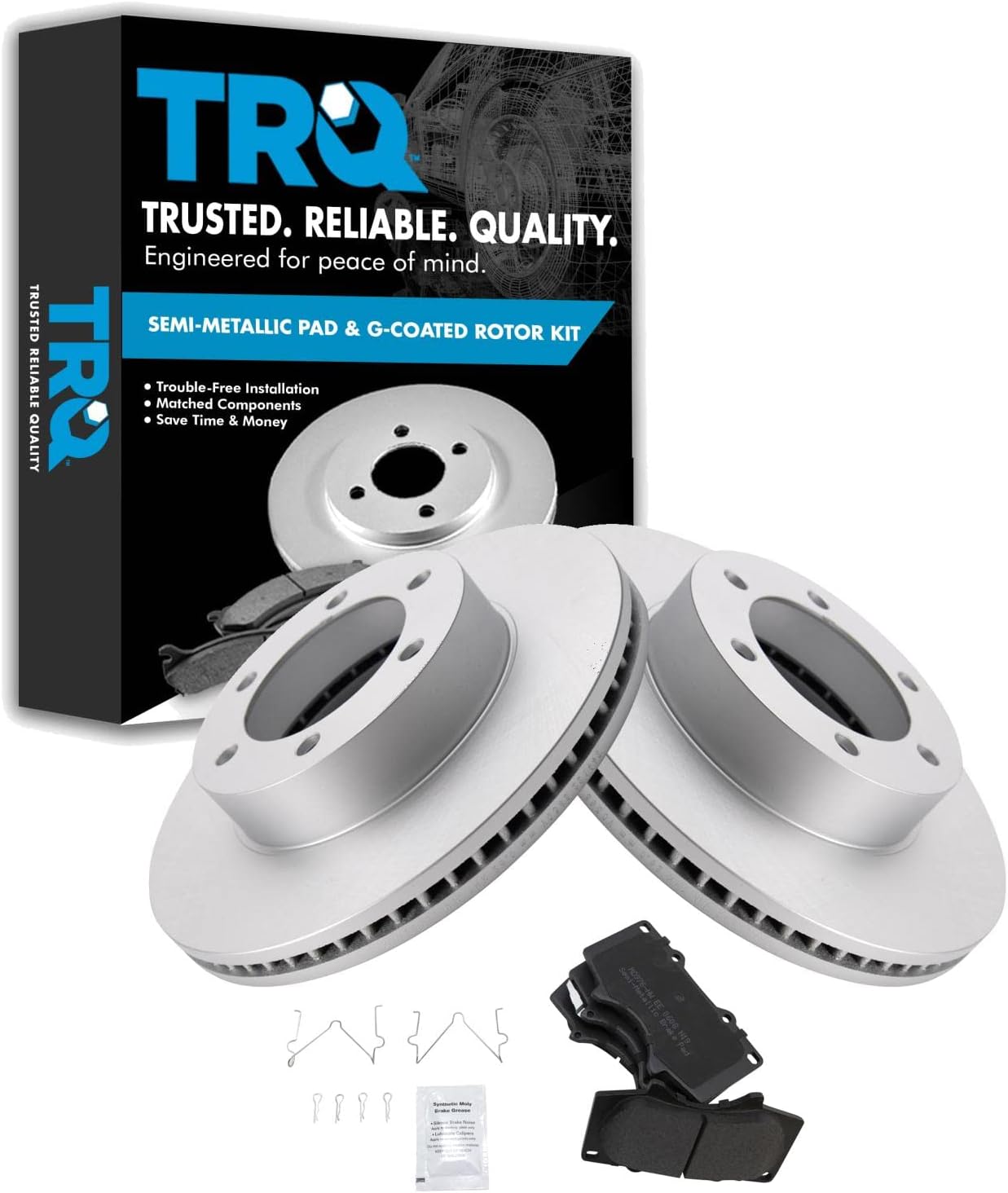 TRQ Front Brake Pad & Rotor Kit for Toyota Sequoia and Tundra