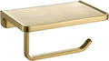 Toilet Paper Holder with Phone Shelf - Brushed Gold Wall Mount