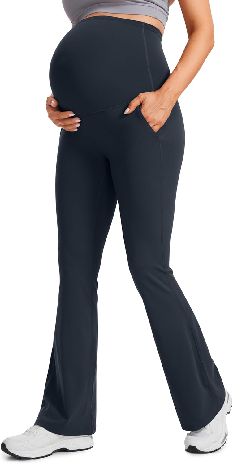 CRZ YOGA Women Butterluxe Maternity Flare Leggings with Pockets