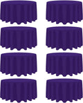 Purple Round Tablecloth 90 in - Stain and Wrinkle Resistant