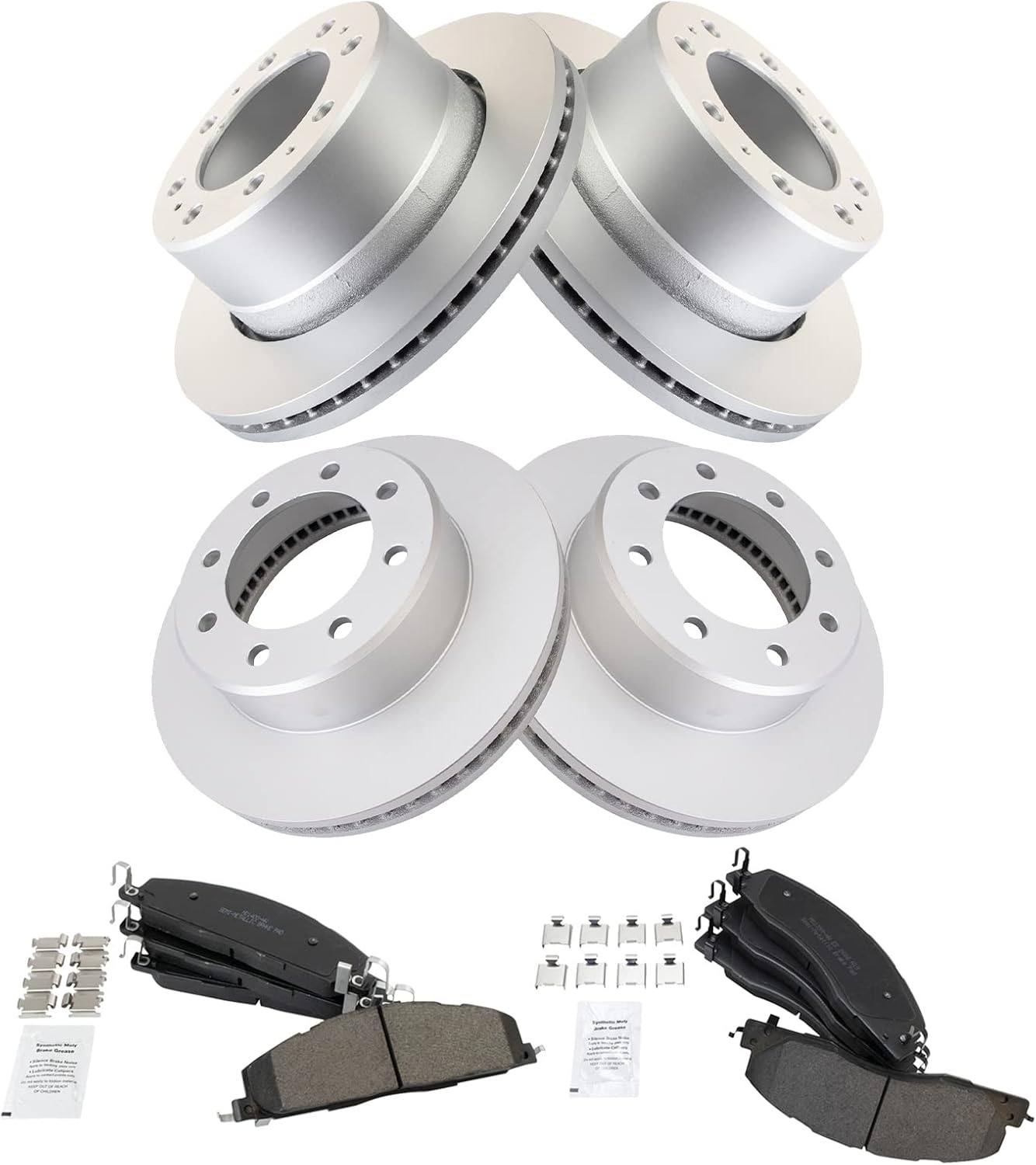 TRQ Front and Rear Brake Pad & Rotor Kit for Dodge Ram 2500 3500