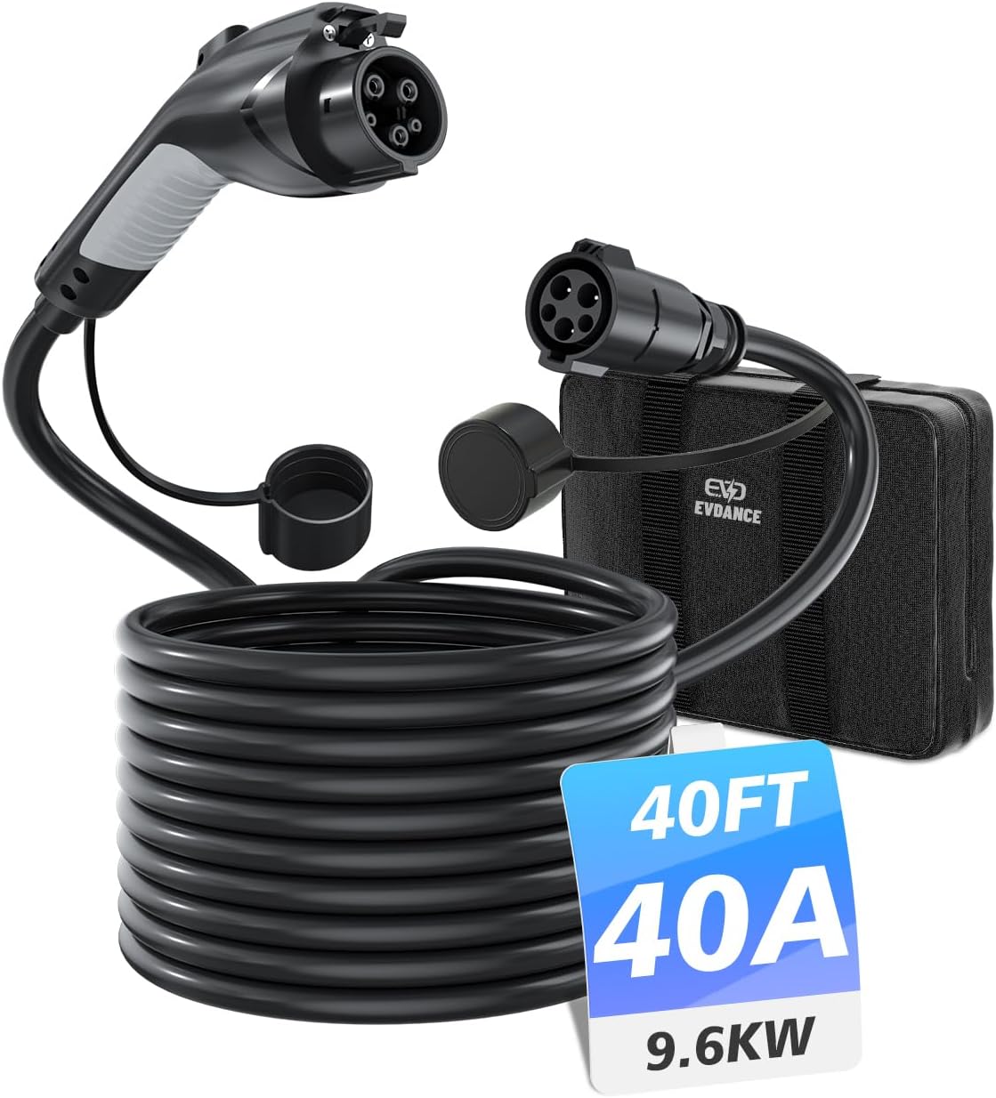 J1772 Extension Cable for EV Charger 40A 40FT Charging Cord