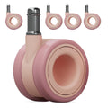 Plastic Casters Office Chair Wheels Replacement - Quiet Pink Rollers
