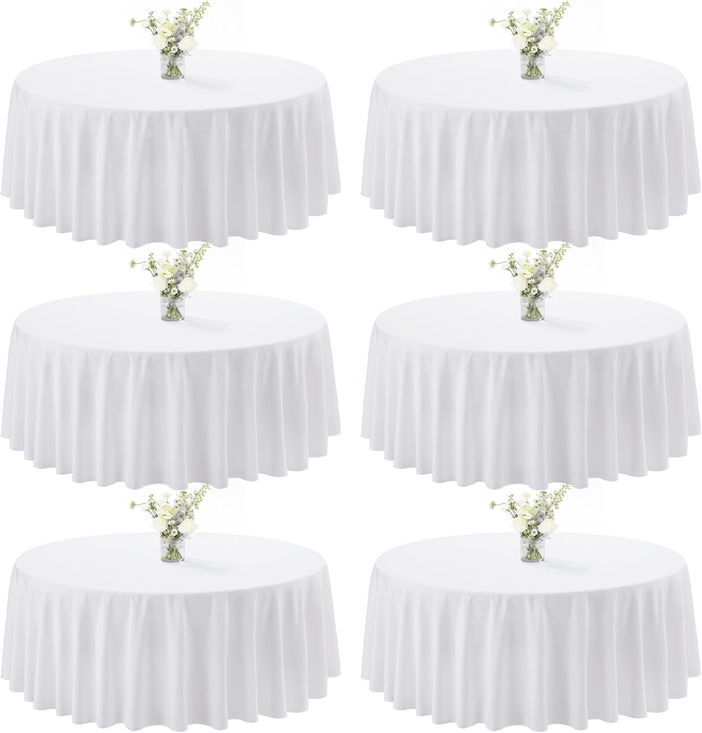 Joybest 6 Pack Round Tablecloths for 30-60 Inch Tables