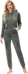 Dolcevida Womens Velour Sweatsuits 2 Piece Tracksuit Set - Soft Velvet