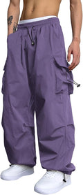 Flat Pocket Parachute Pants for Men Casual Baggy Cargo Pants - Y2K
