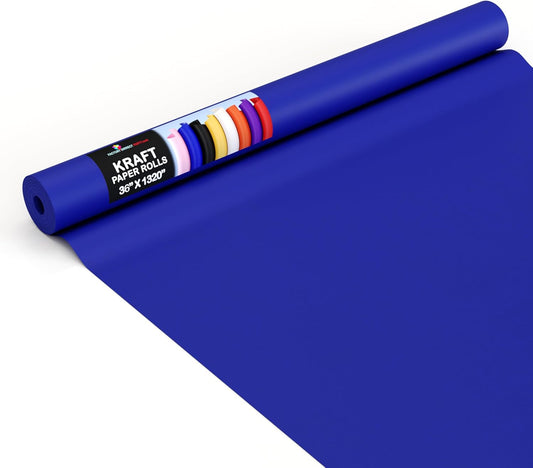 Crown Display Dark Blue Kraft Paper Roll for Shipping & Crafting