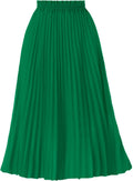 Women's Pleated A-Line High Waist Midi Skirt - Wrinkle Resistant