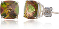 14k White or Yellow Gold Cushion-Cut December Birthstone Earrings