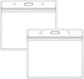Extra Thick Horizontal ID Card Badge Holder with Resealable Zip
