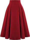 Timeless High Waist Midi Skirt for Women by Belle Poque