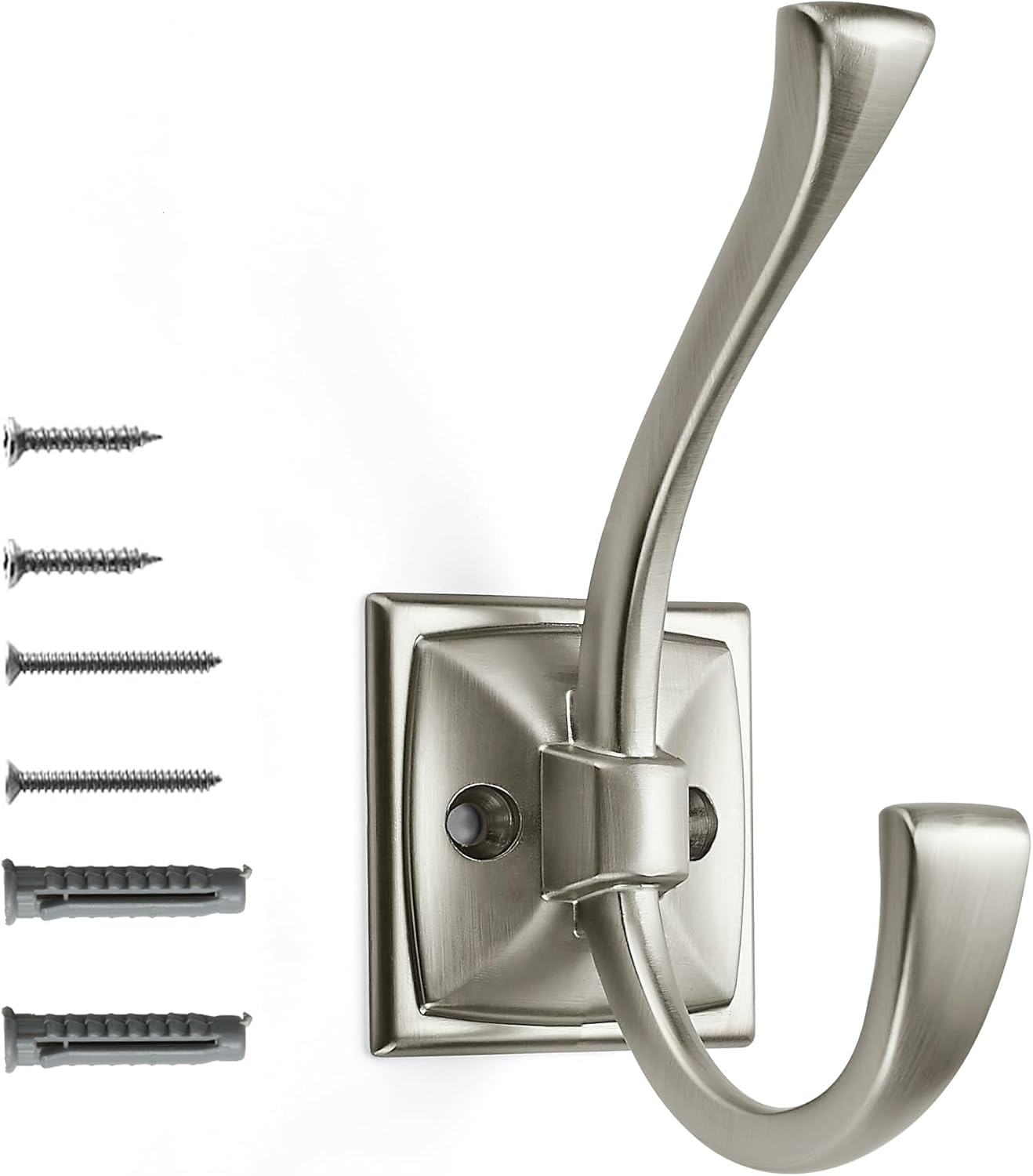 khtumeware Wall Hooks - 10 Pack Matte Brushed Nickel