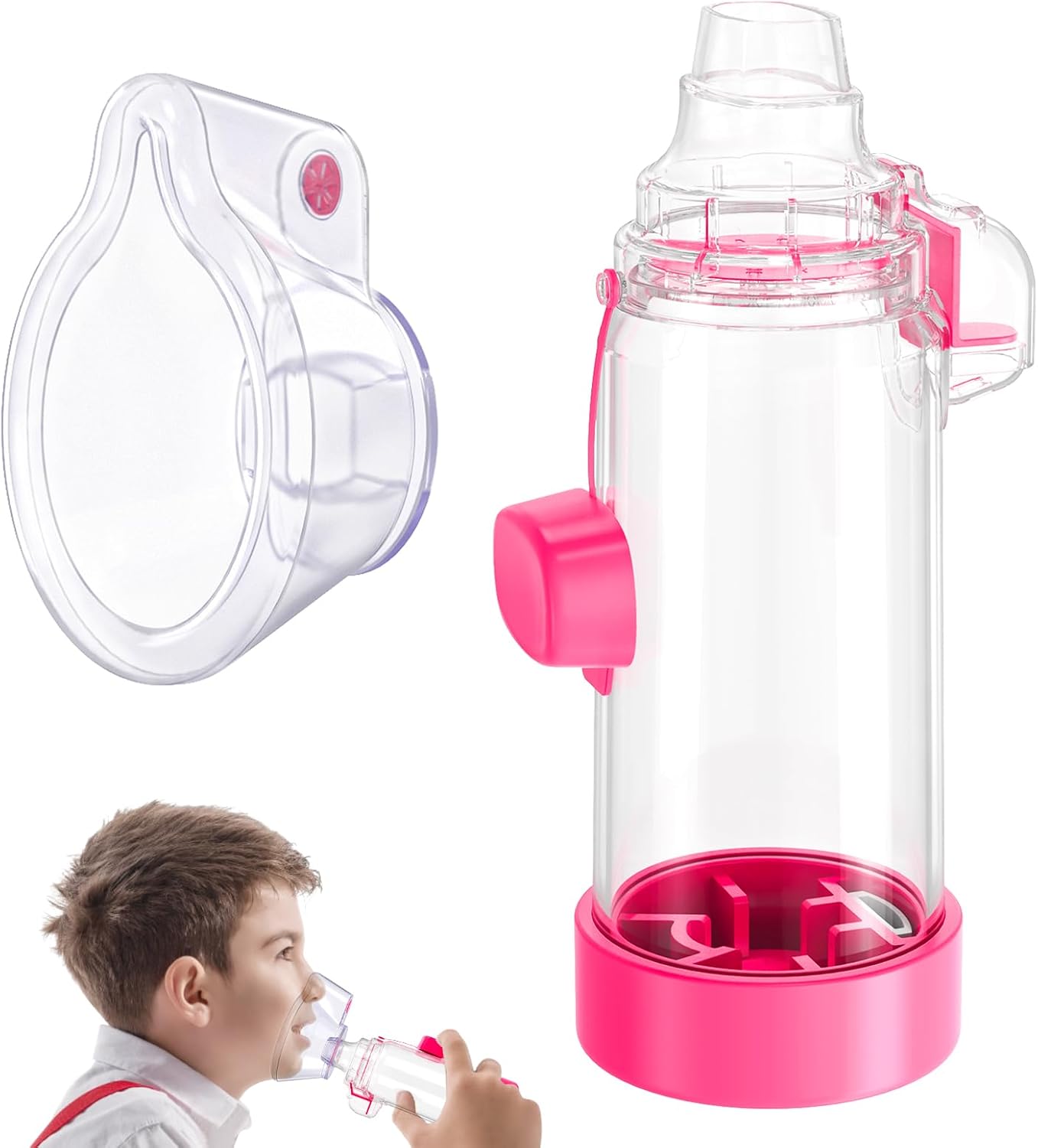 Nessi OTC Pink Inhaler Spacer - Portable & Anti-Static - Easy Clean - HEWEJA