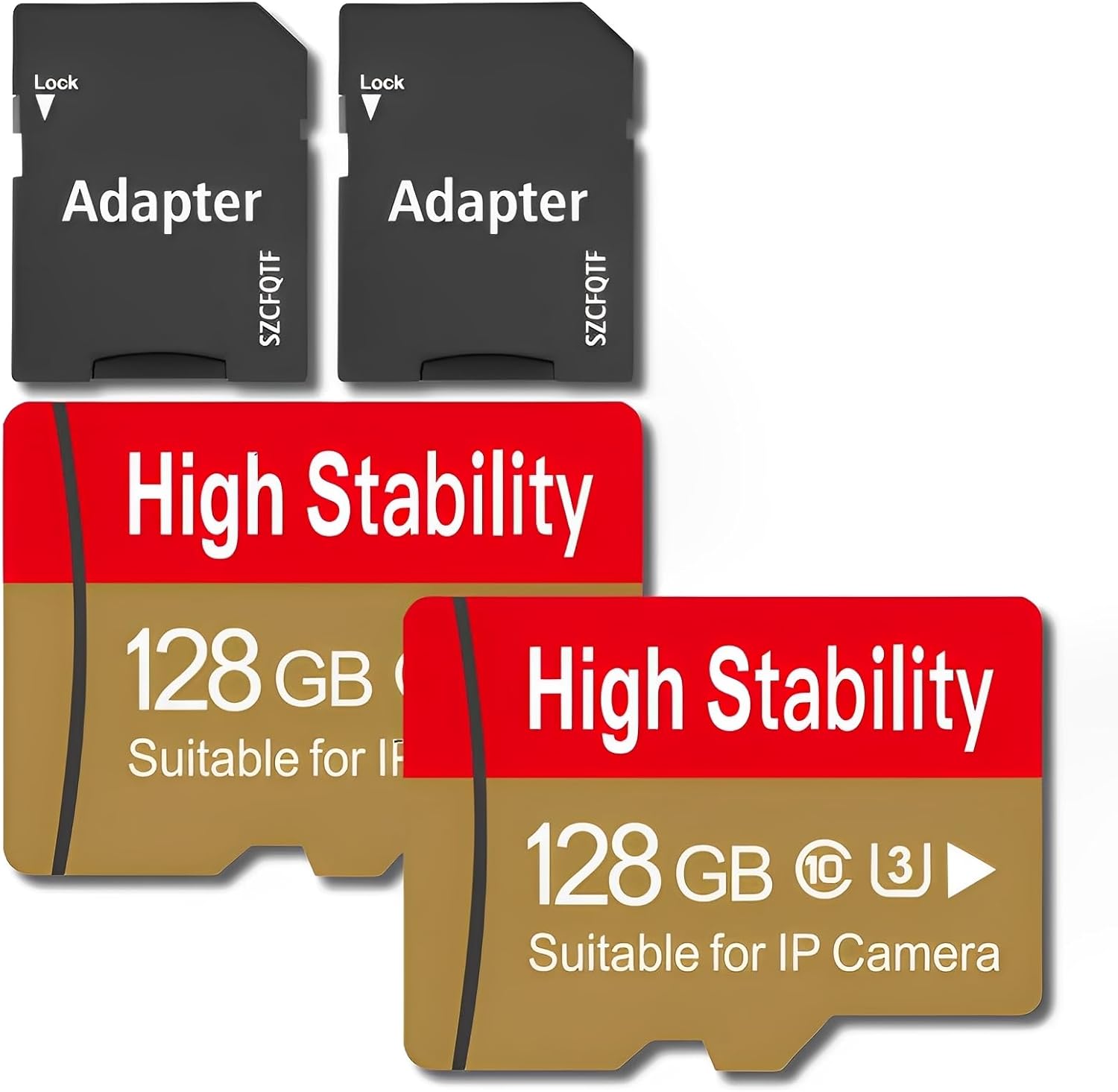 High Stability 128GB Micro TF Card 4K UHD (2 Pack)