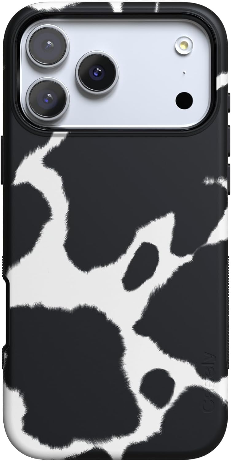 Casely iPhone 17 Pro Max Case | Current Mood Cow Print Design