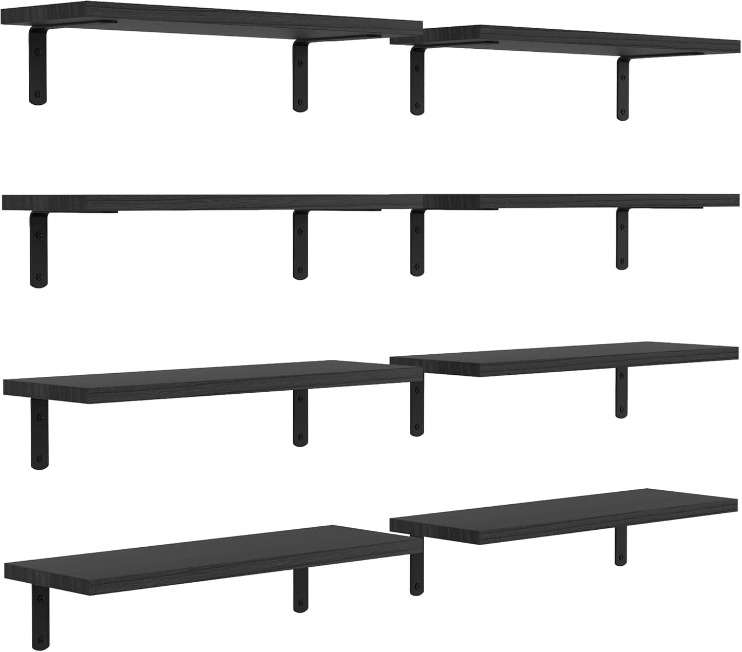 Floating Shelves for Bedroom & Bathroom Wall Decor - 8 Sets