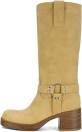 Women's Knee High Riding Boots Round Toe Block Heel (Style 4QFZ)