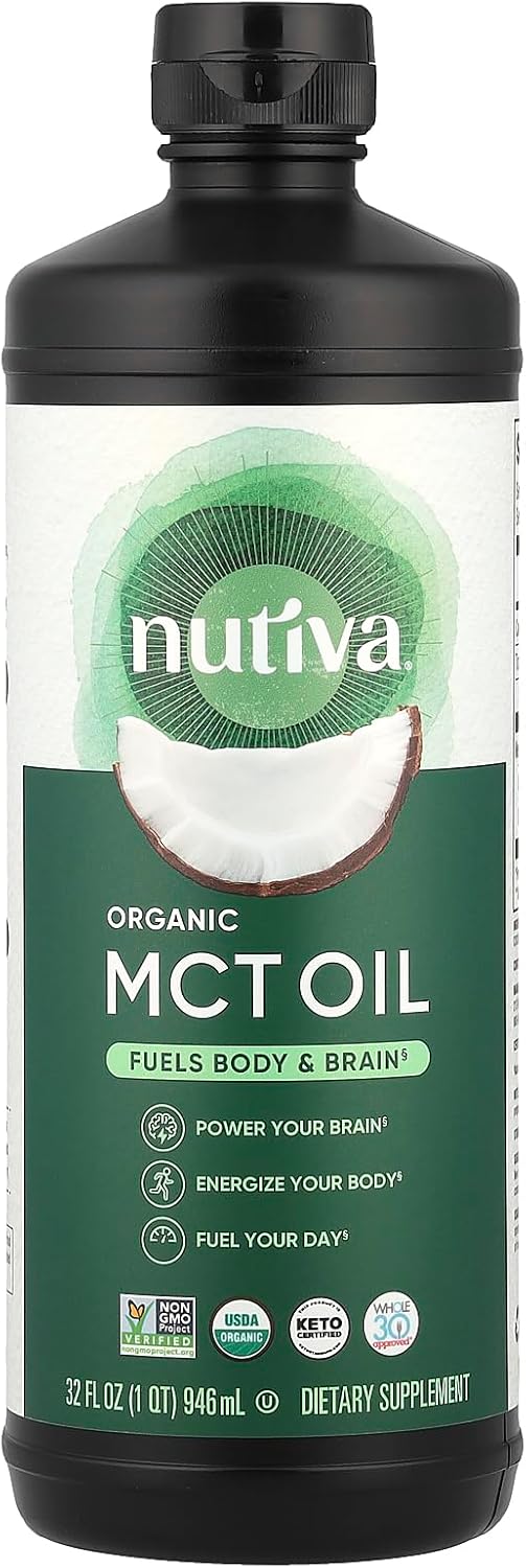 Nutiva Organic MCT Oil for Energy Boost in Coffee and Shakes