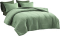 Full Size Comforter Set 7 Pieces Bed in a Bag - Soft Sage Green