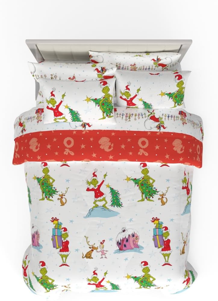 Grinch Holiday Bedding Set by Dr. Seuss for Full Size Beds
