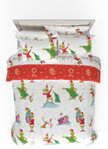 Franco Grinch Holiday Comforter and Sheet Set Queen Size - Reversible