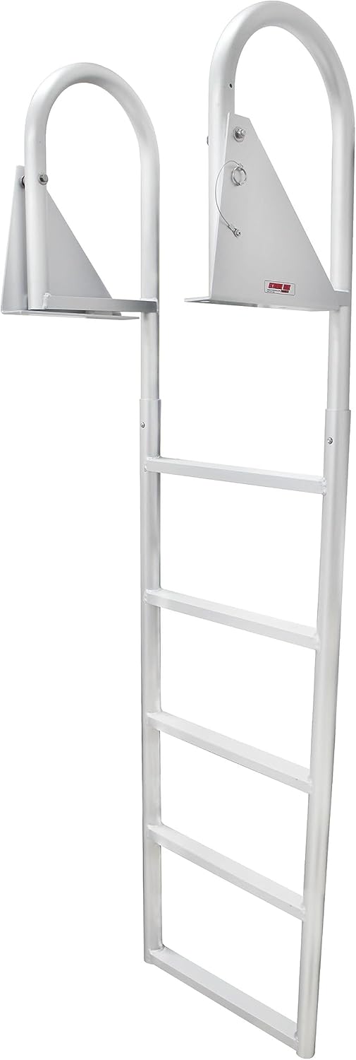 Extreme Max Heavy-Duty Aluminum Flip-Up Dock Ladder for Boats