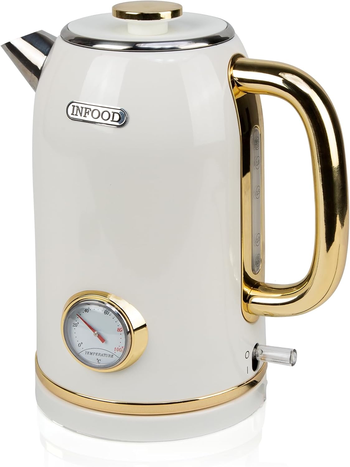 Retro Electric Kettle Fast Heating 2L Stainless Steel - INFOOD