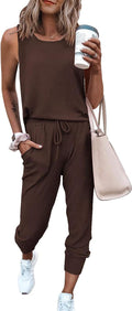 Women's Two Piece Summer Tracksuit Set - Casual Sleeveless Lounge
