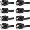 Probrico Matte Black Passage Lever Set - Heavy Duty Square Handles