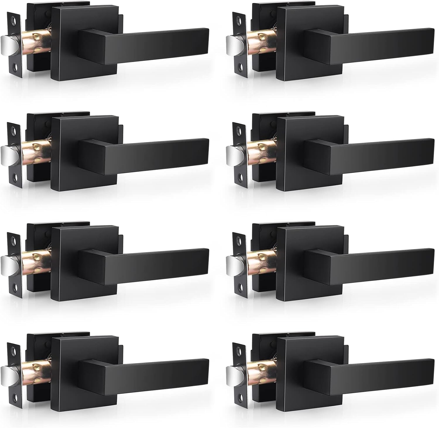 Probrico Matte Black Passage Levers for Hall and Closet Doors
