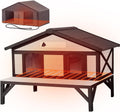 Heated Cat House for Outside Feral Cat Shelter - Weatherproof Heated