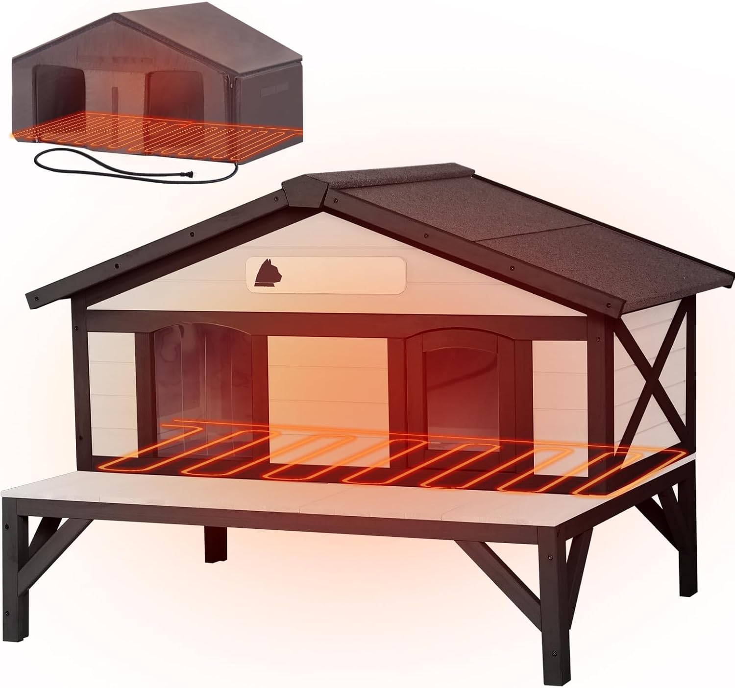 Heated Cat House for Outside Feral Cats with Insulated Liner