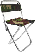 Sosoport Portable Folding Camp Stool Large Size with Metal Backrest