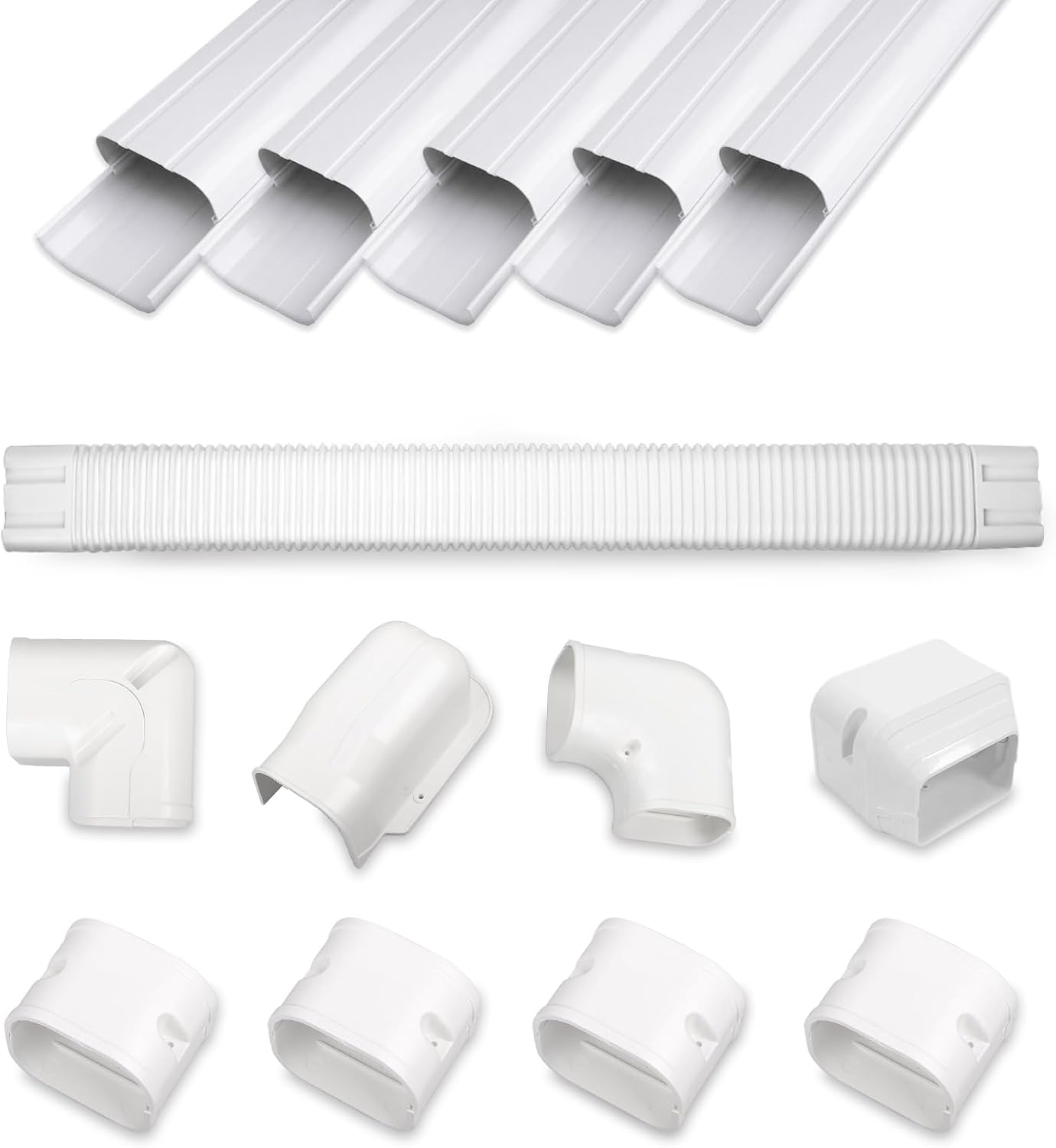MOOITEK 10Ft PVC Line Set Cover Kit - Conceal Your AC Tubing in Style!