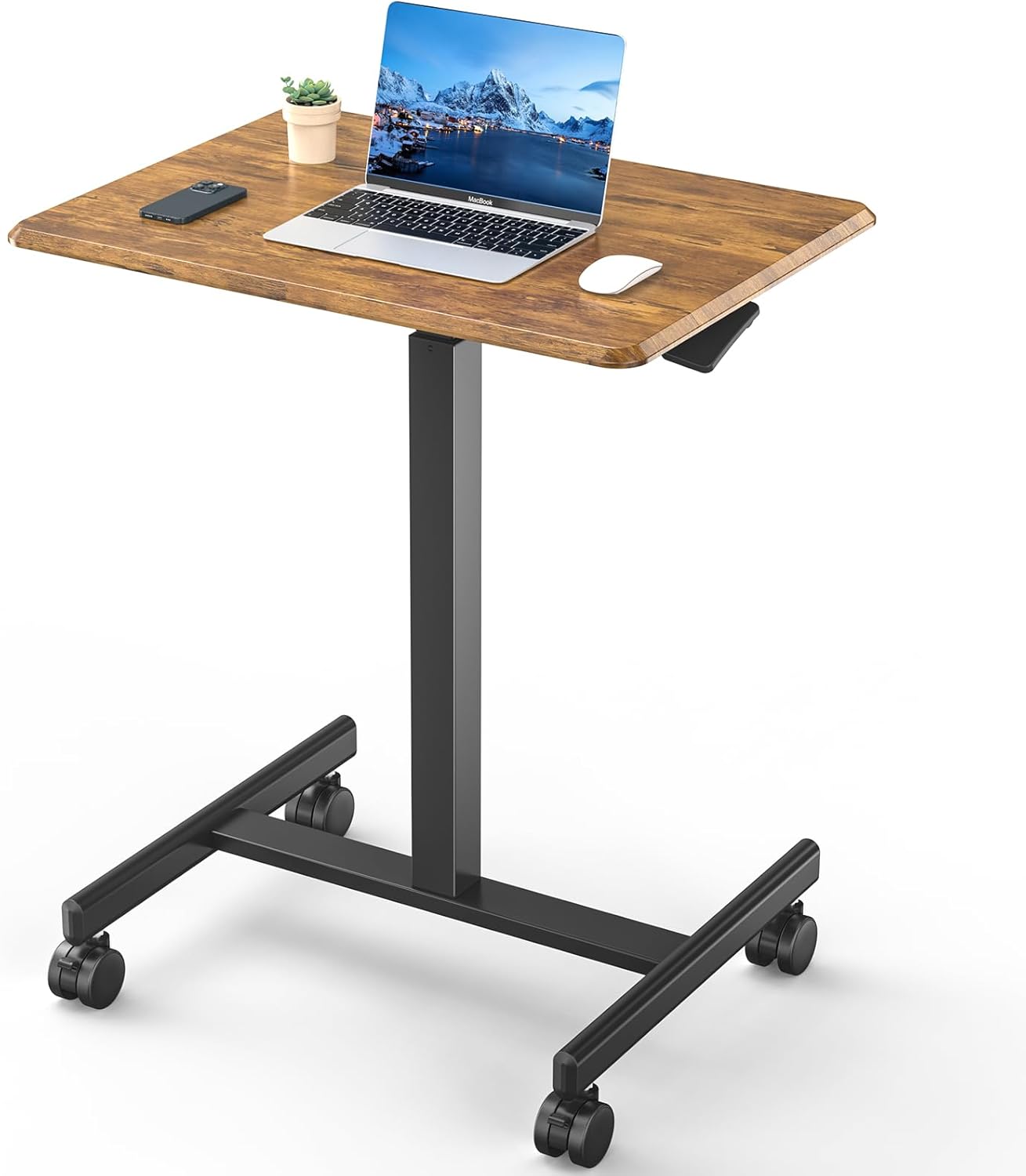 DUMOS Small Standing Desk on Wheels for Home Office Use