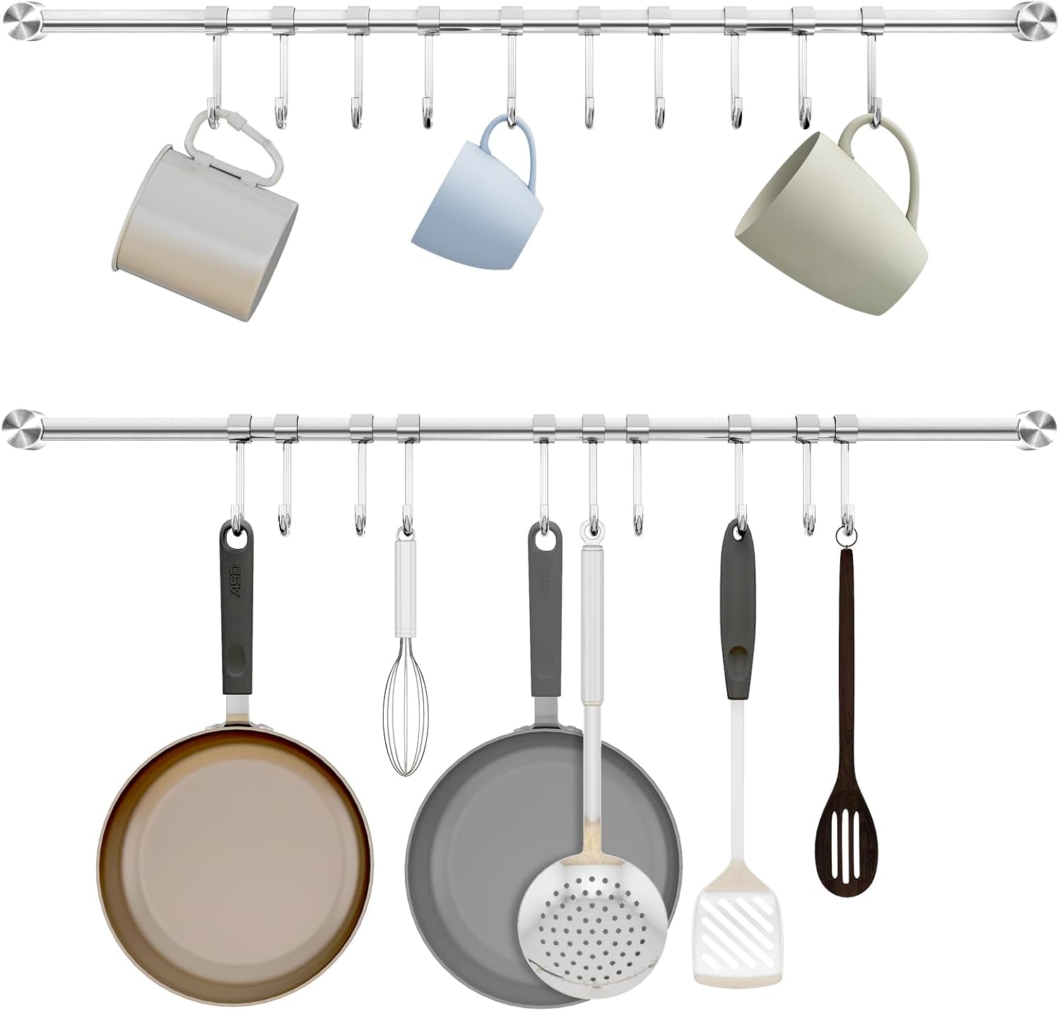 Kitchen Utensil Rack 2 Pack for Space Saving Organization