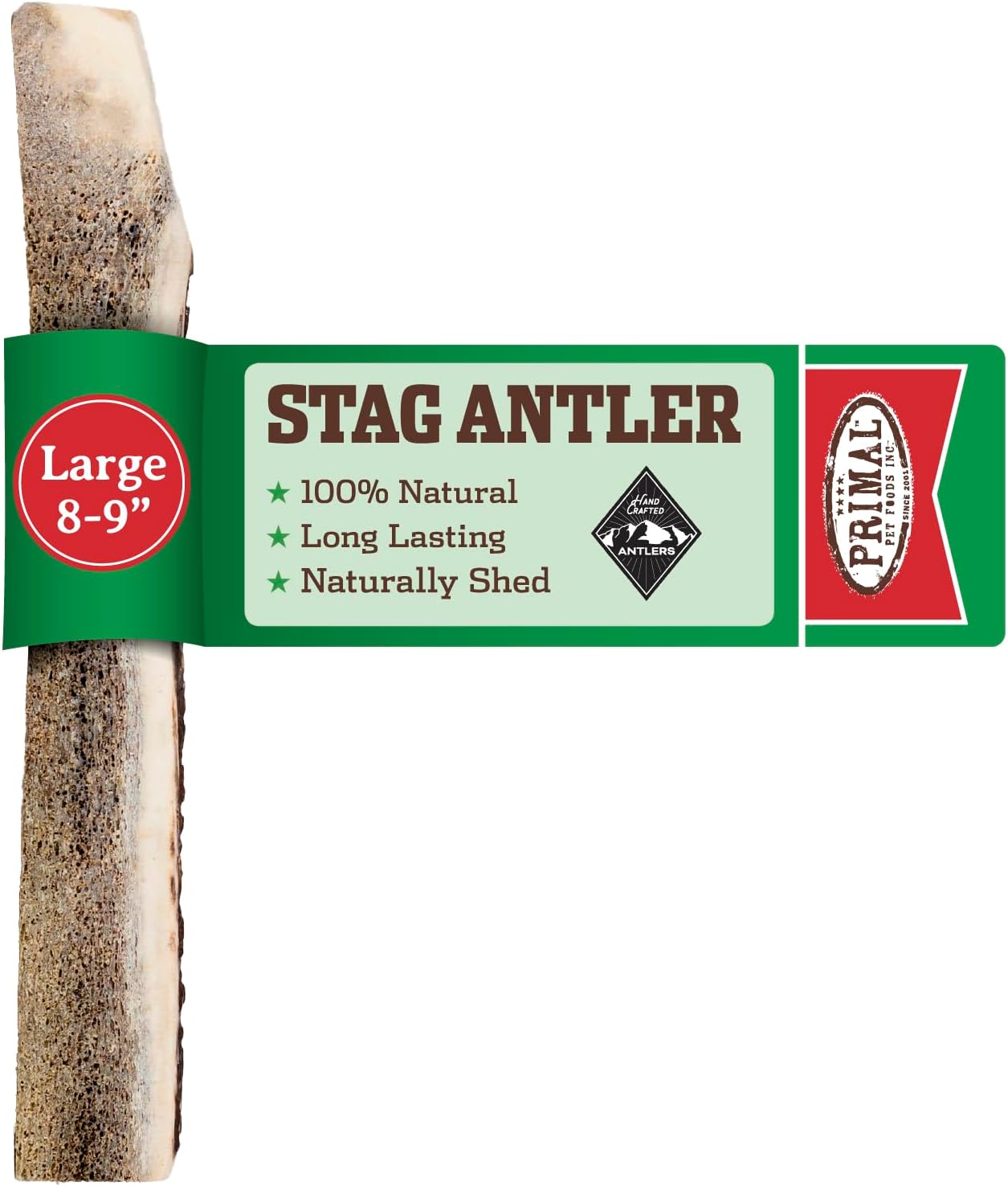 Primal Pet Grade A Split Stag Antlers: Long-Lasting Chews