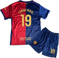 2024/2025 Barca Home Lamine Yamal #19 Soccer Jersey with Short Set