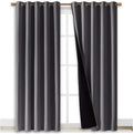 Grey Full Shade Blackout Curtain Panels Pair - Thermal & Noise