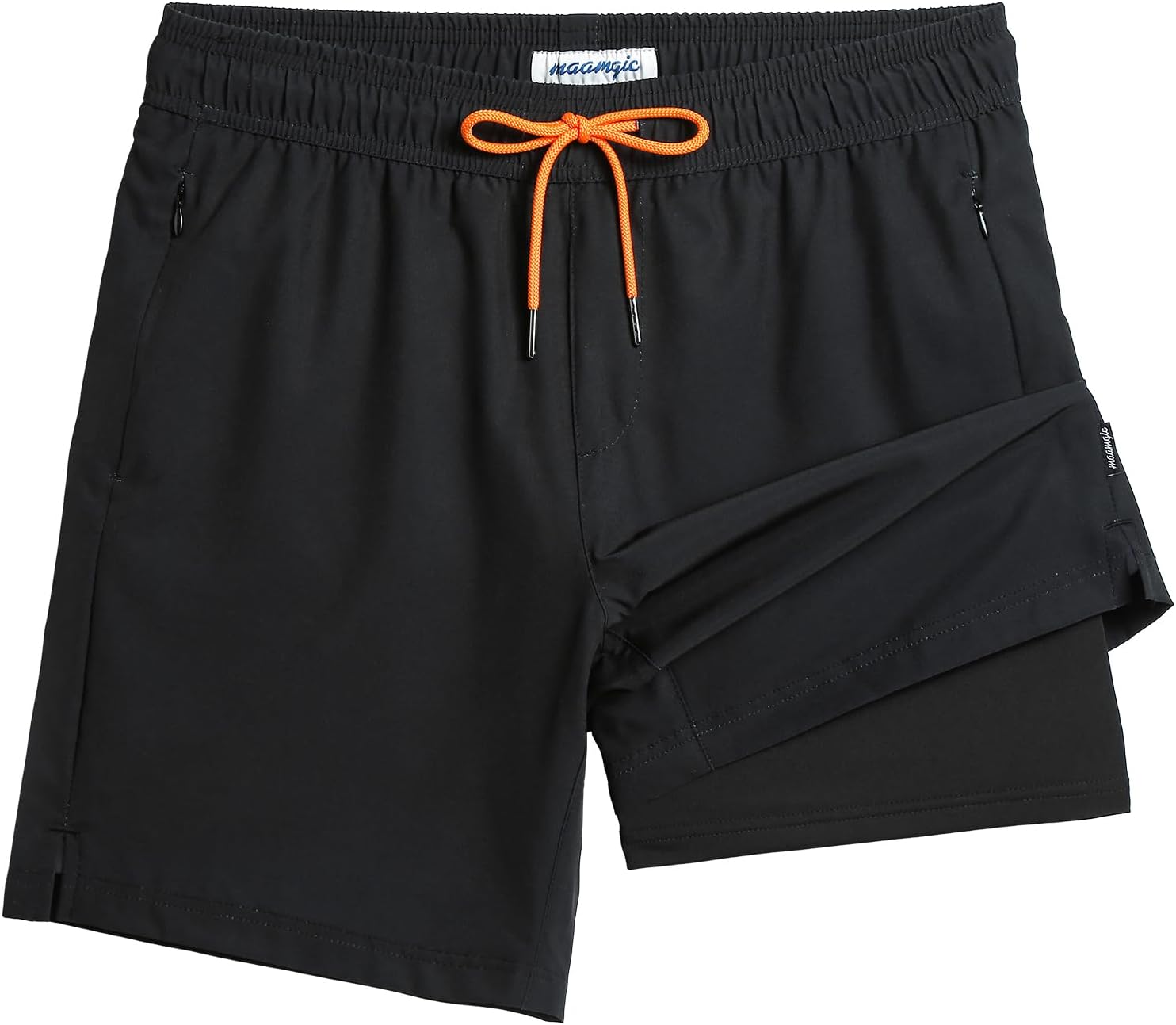2 in 1 Mens Swim Trunks with Compression Liner for Comfort