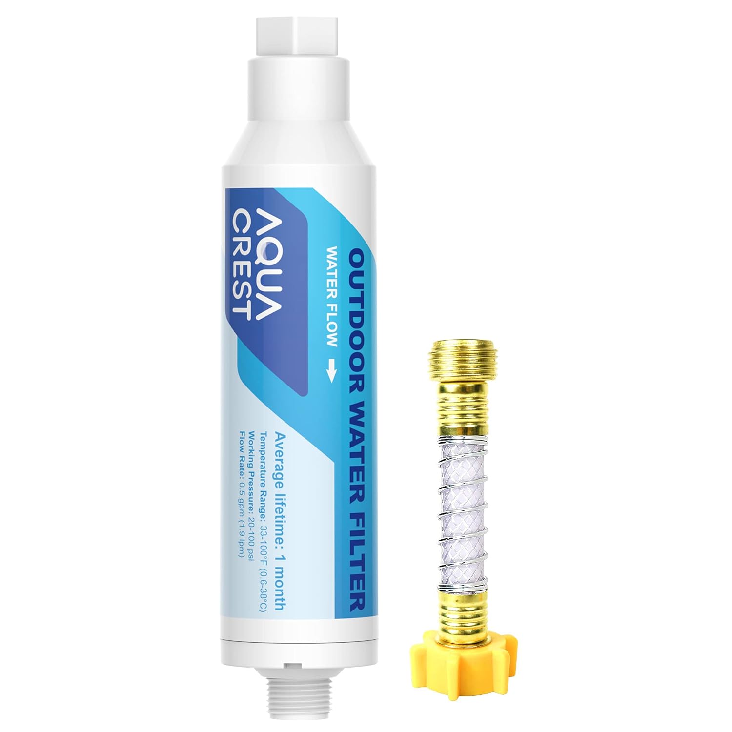 AQUA CREST Inline Water Filter - Say Goodbye to Hard Water Spots!
