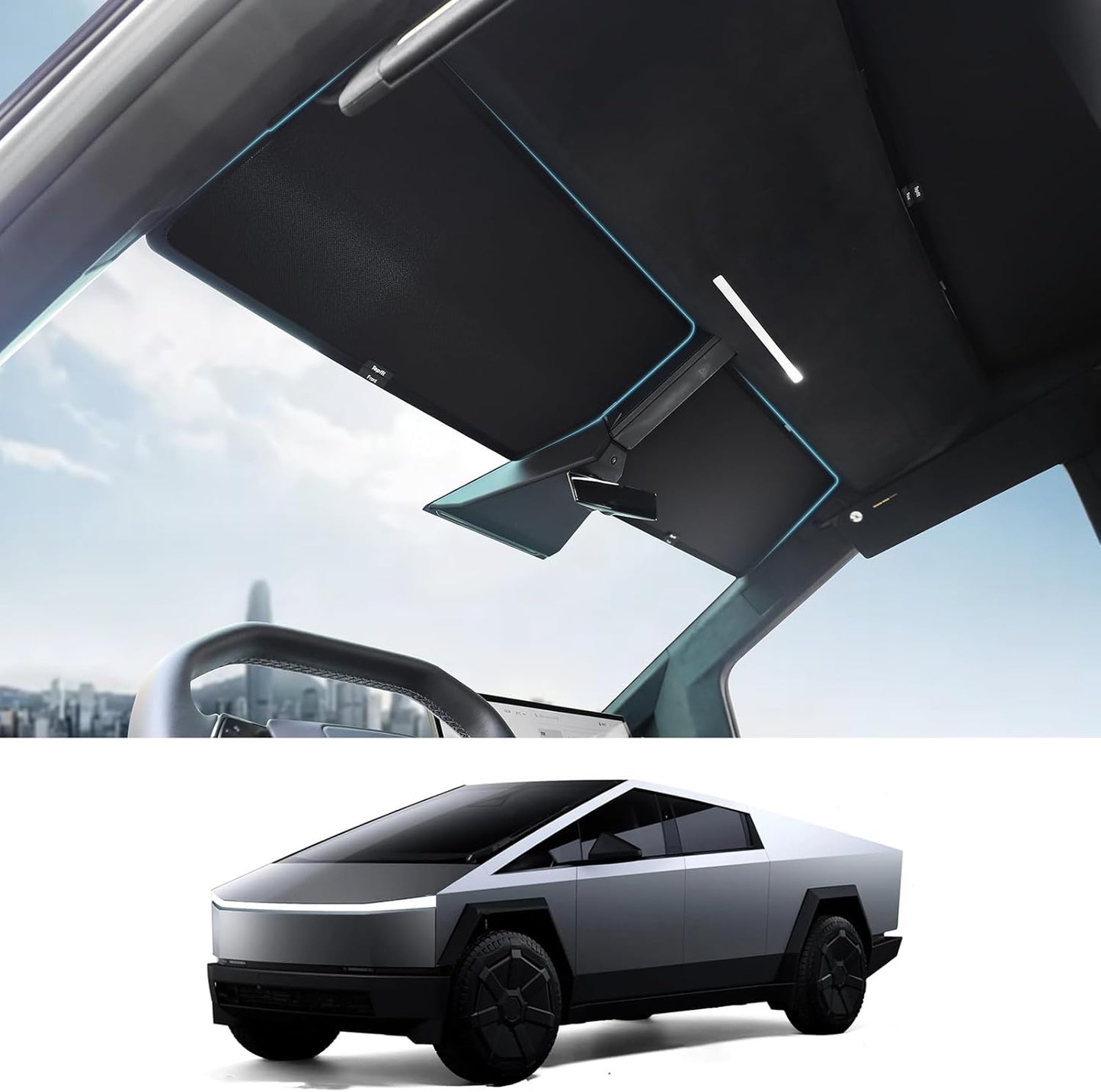 2025 Upgraded Cybertruck Roof Sunshade for Ultimate UV Protection