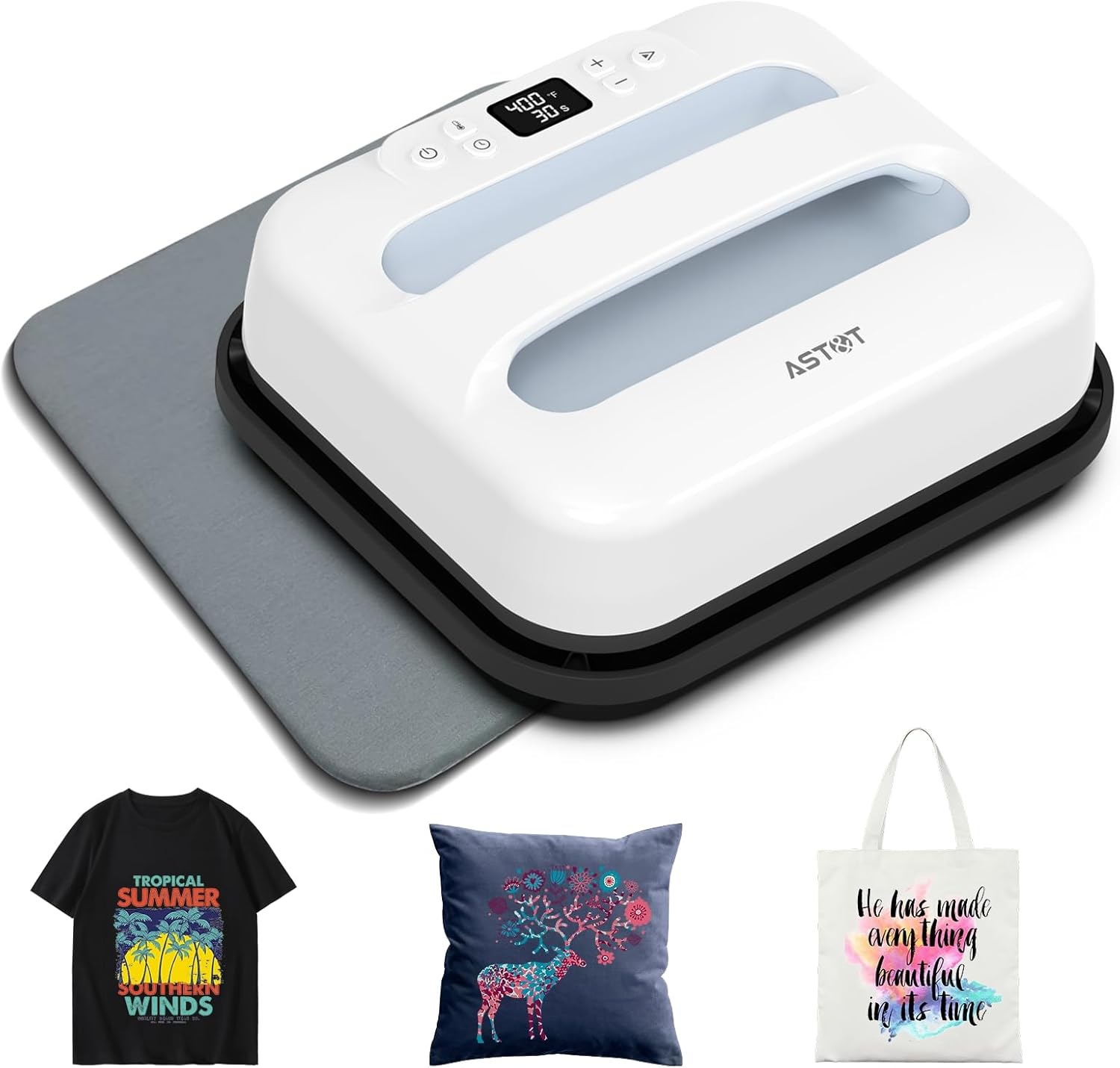 AST&T Heat Press Machine 12 in x 10 in for T-Shirts & More