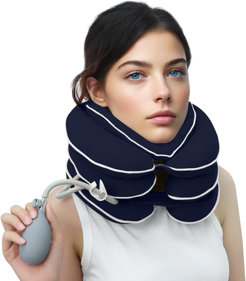 Neck Stretcher with Adjustable Inflatable Cervical Brace for Relief