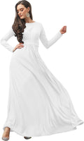 Ivory White Long Sleeve Flowy Empire Waist Maxi Dress