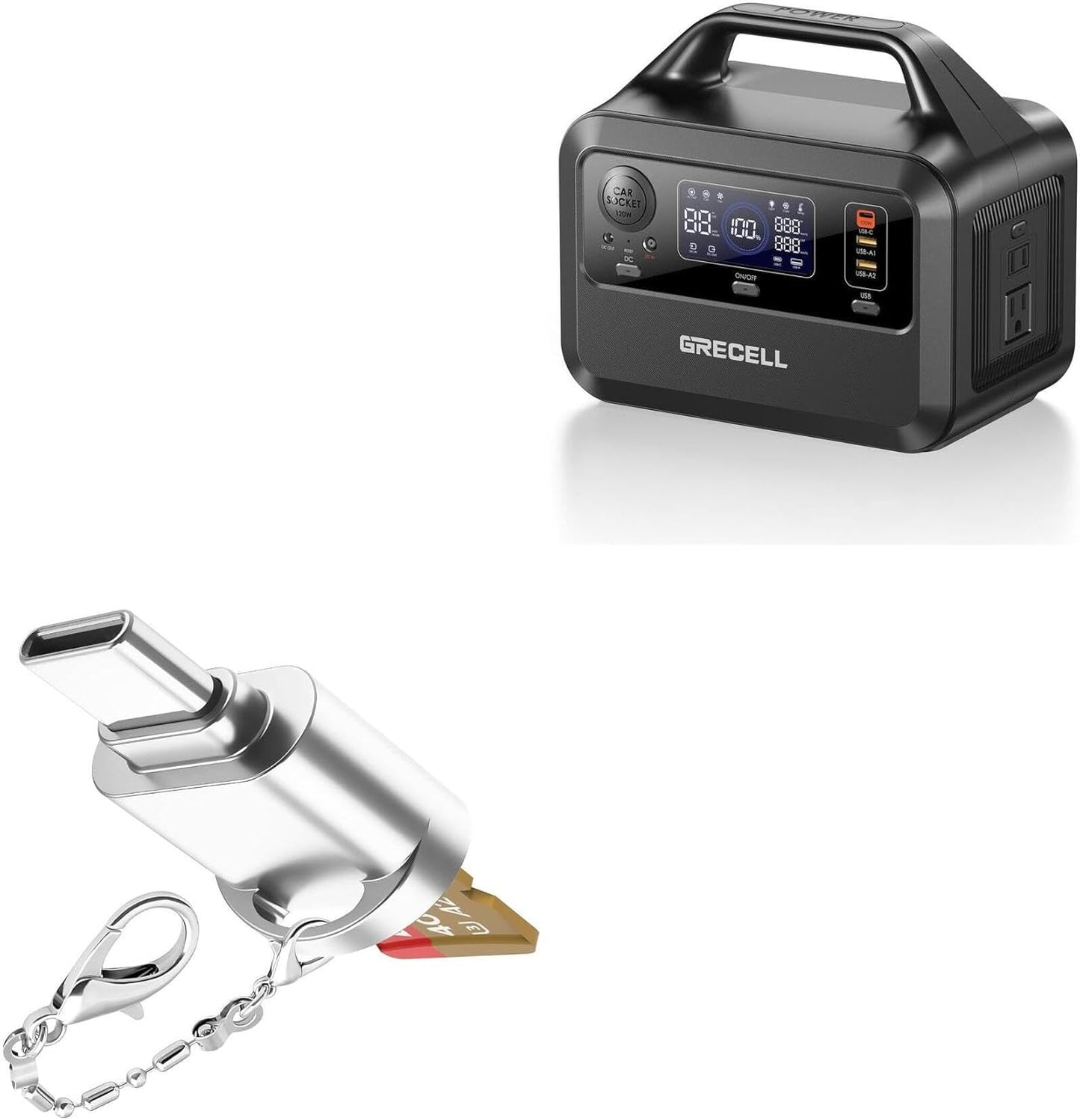 GRECELL Power Station Adapter - Portable Card Reader Keychain