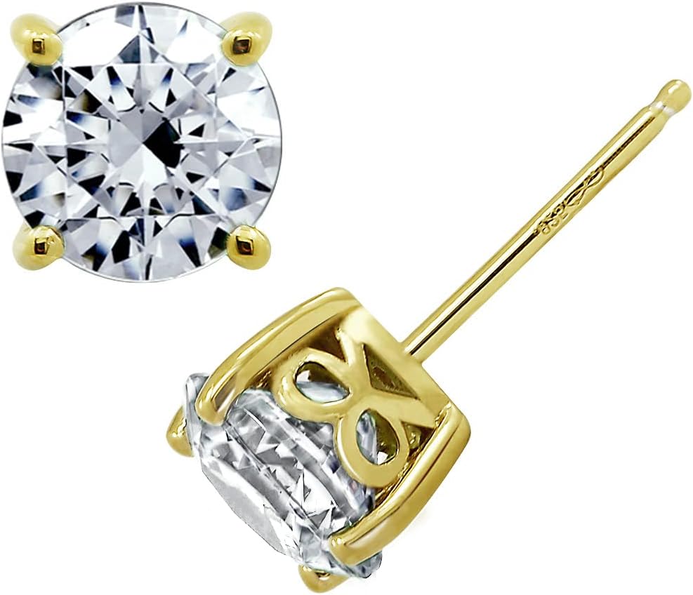 Infinite Elements Cubic Zirconia Stud Earrings in Gold or Silver
